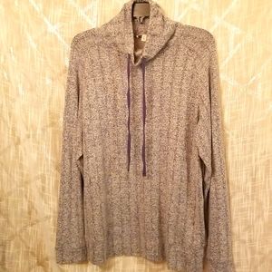 Como Vintage Sweater Womens Size Large Soft Pullover Cowl Neck Gray